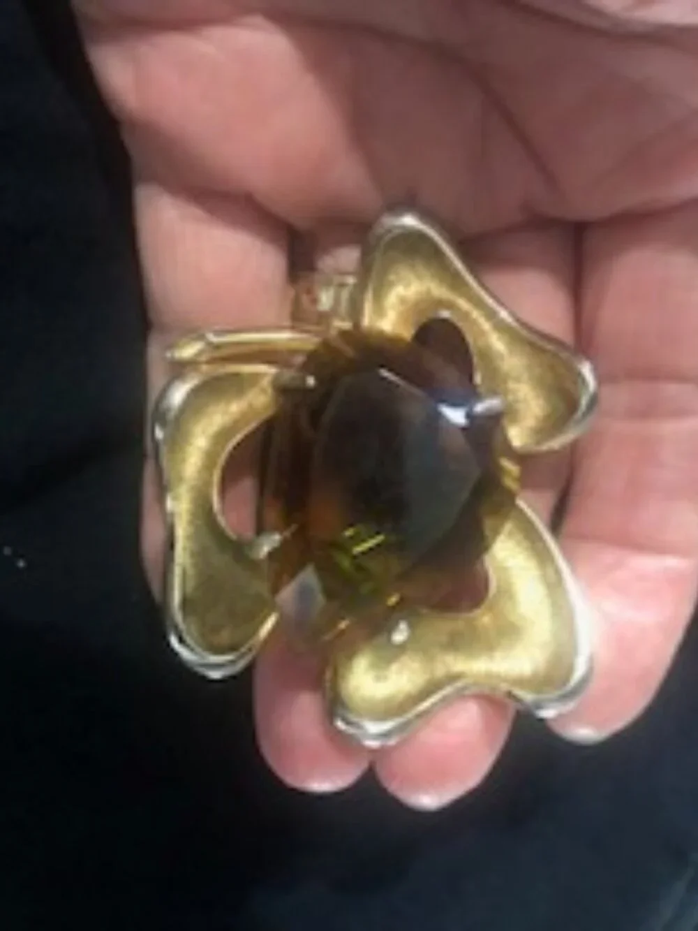 Vintage faux topaz brooch